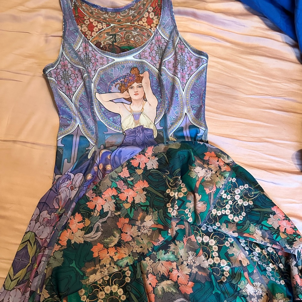 Blackmilk Mucha reversible skater dress (M)